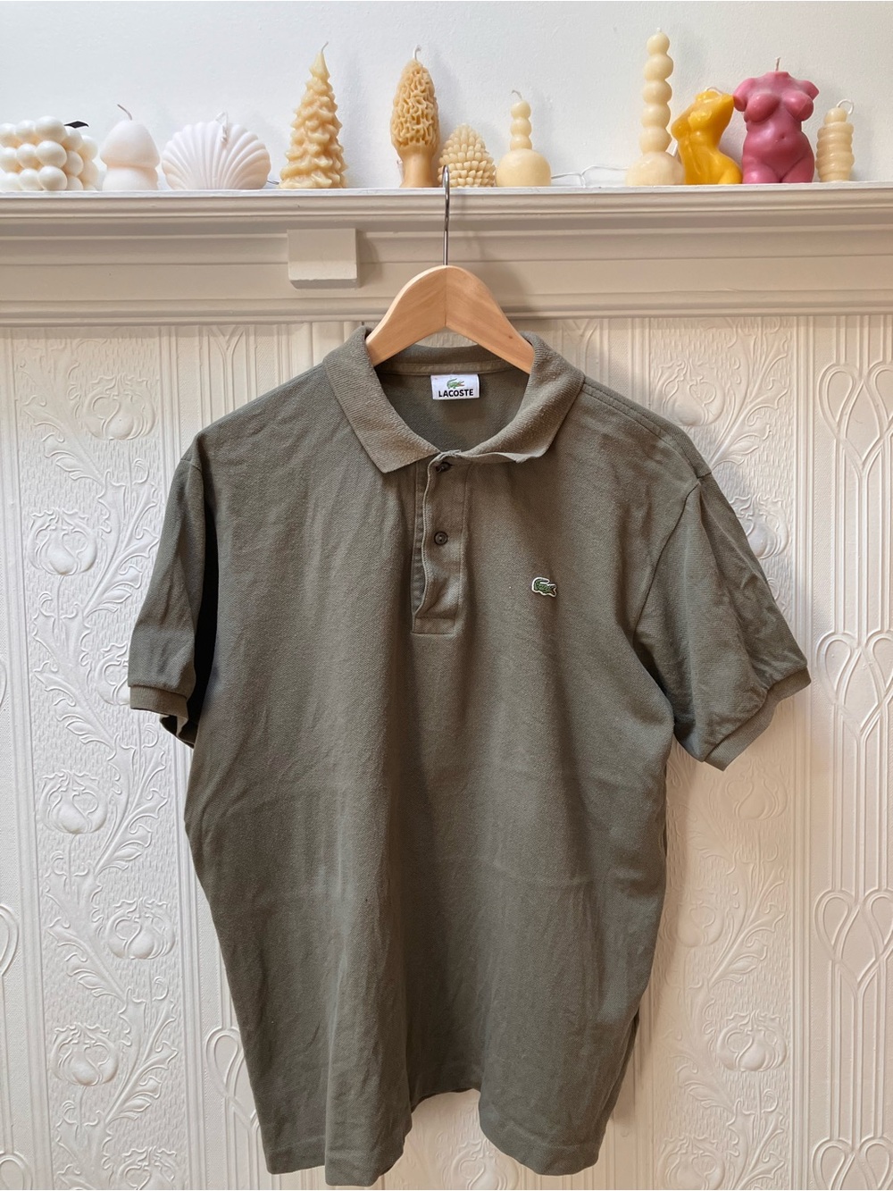 Lacoste Men's Olive Polo with Crocodile Logo